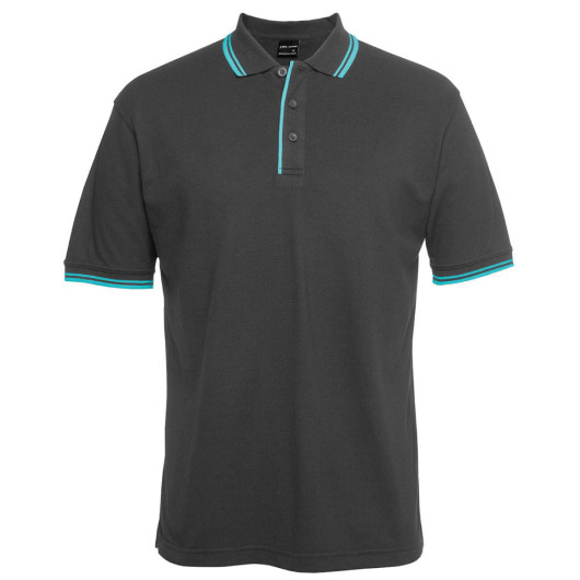 Classic Contrast Polo Gunmetal Aqua